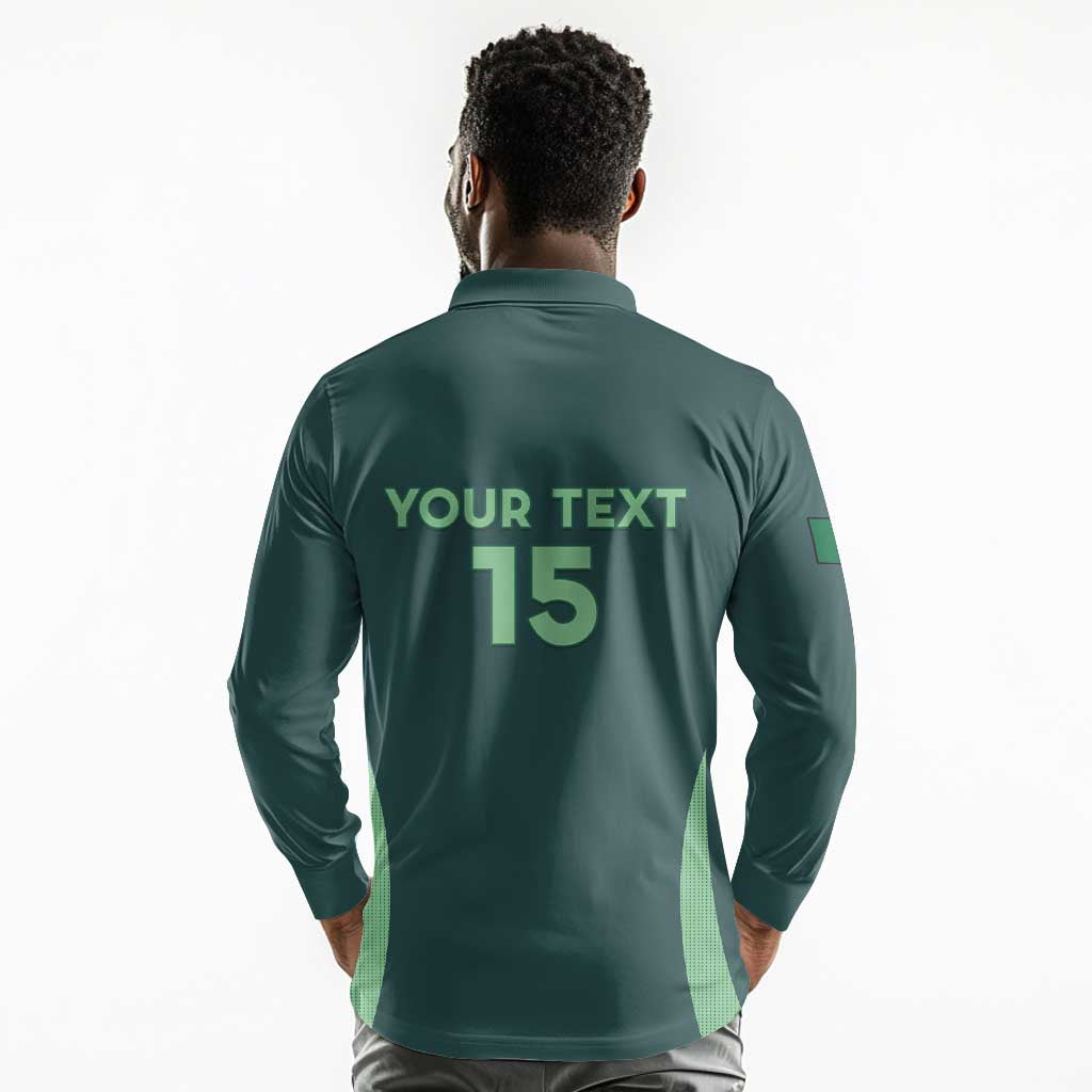 Algeria Football Custom Long Sleeve Polo Shirt Go Greens Go - African Pride