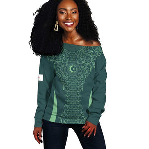 Algeria Football Custom Off Shoulder Sweater Go Greens Go - African Pride