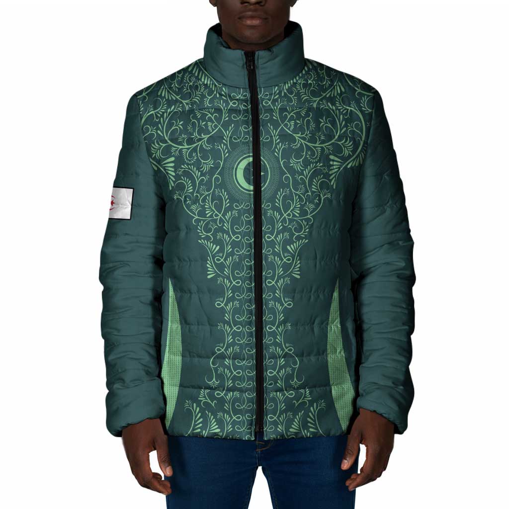 Custom Algeria Football Padded Jacket Come On Greens
