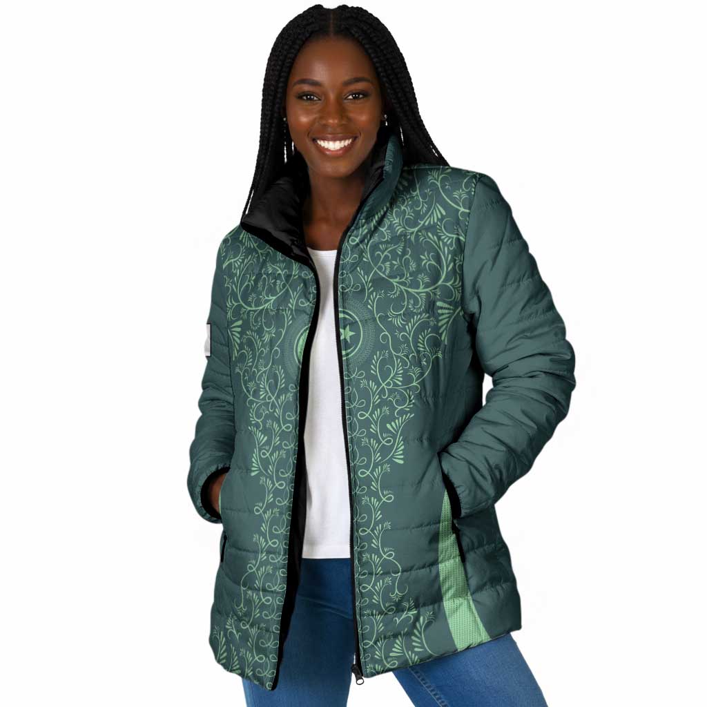 Custom Algeria Football Padded Jacket Come On Greens