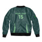 Algeria Football Custom Sleeve Zip Bomber Jacket Go Greens Go - African Pride