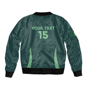 Algeria Football Custom Sleeve Zip Bomber Jacket Go Greens Go - African Pride