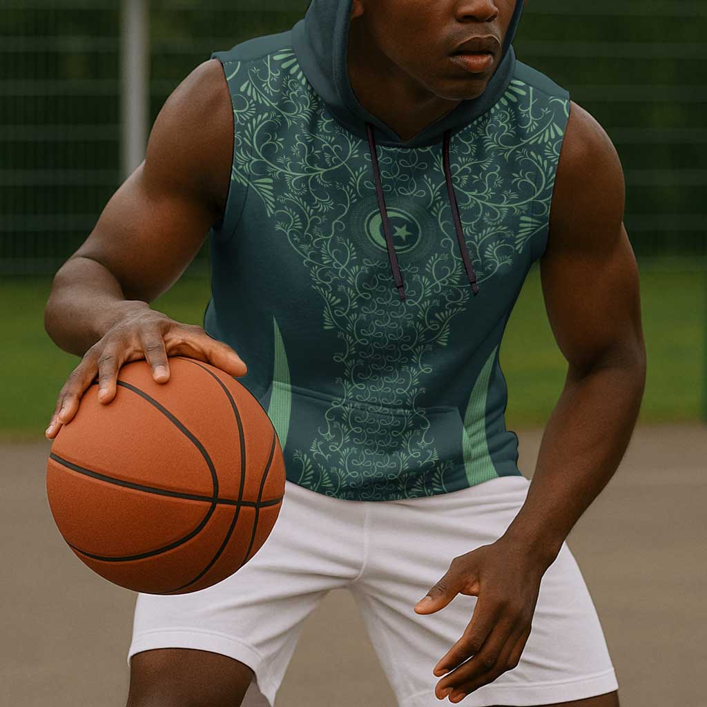 Algeria Football Custom Sleeveless Hoodie Go Greens Go - African Pride