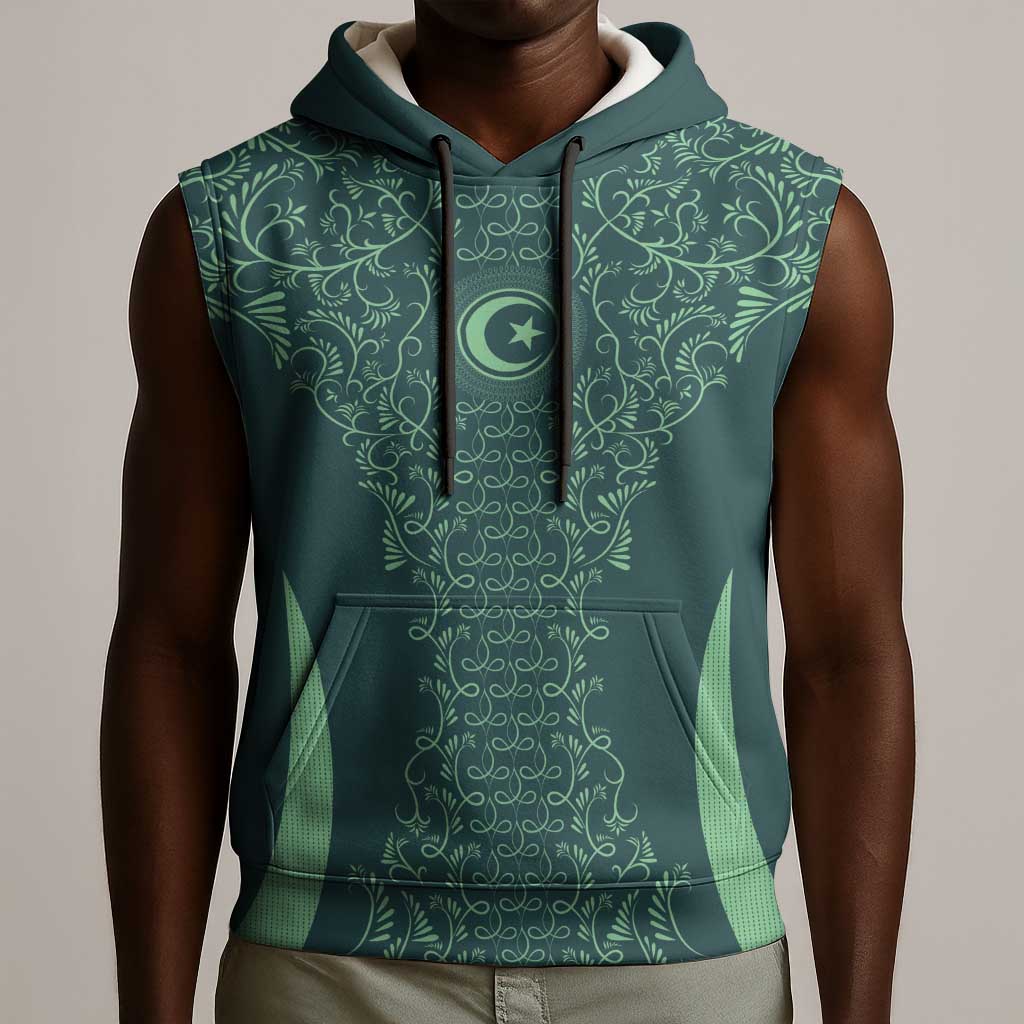 Algeria Football Custom Sleeveless Hoodie Go Greens Go - African Pride