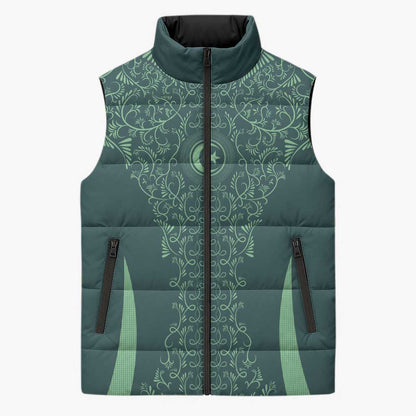 Custom Algeria Football Sleeveless Puffer Jacket Come On Greens