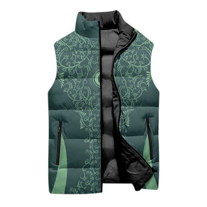 Custom Algeria Football Sleeveless Puffer Jacket Come On Greens