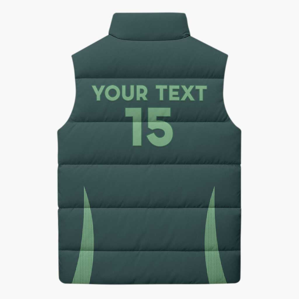 Custom Algeria Football Sleeveless Puffer Jacket Come On Greens