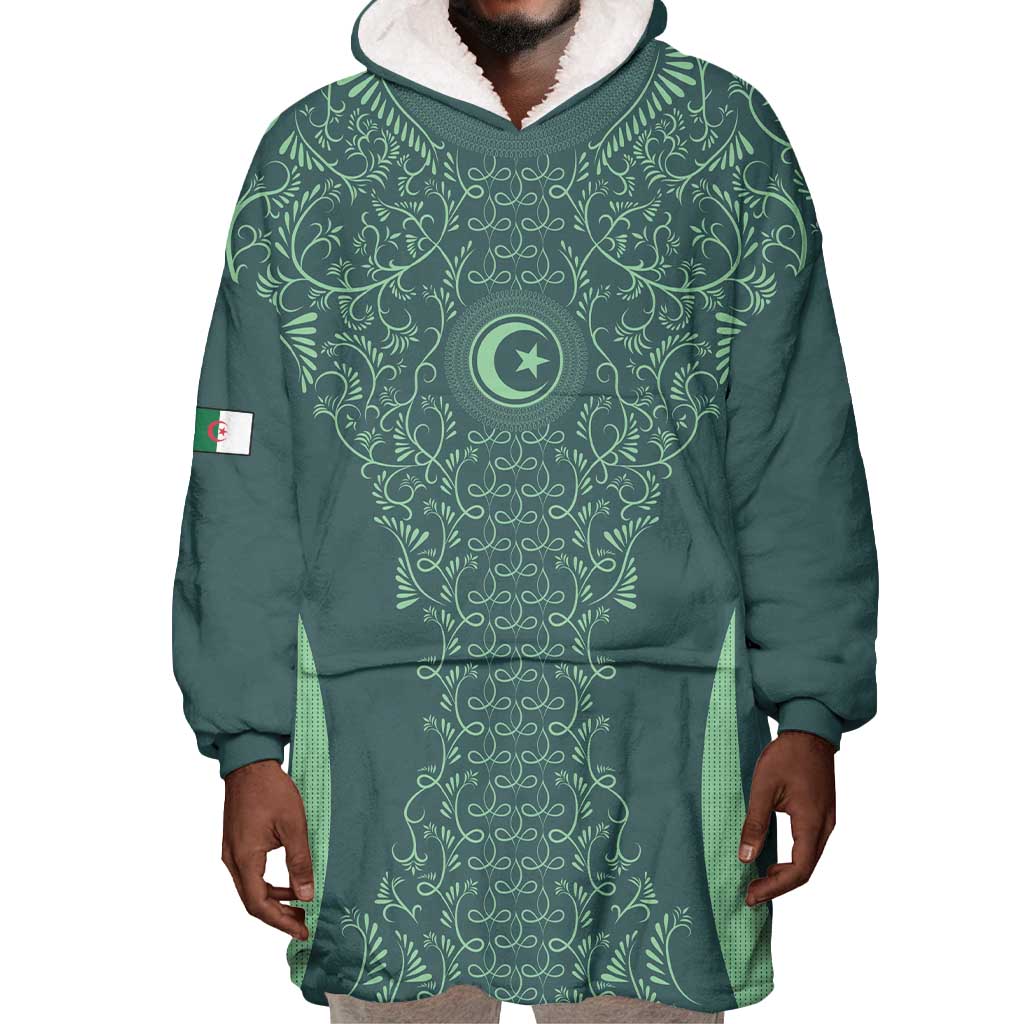 Algeria Football Custom Wearable Blanket Hoodie Go Greens Go - African Pride