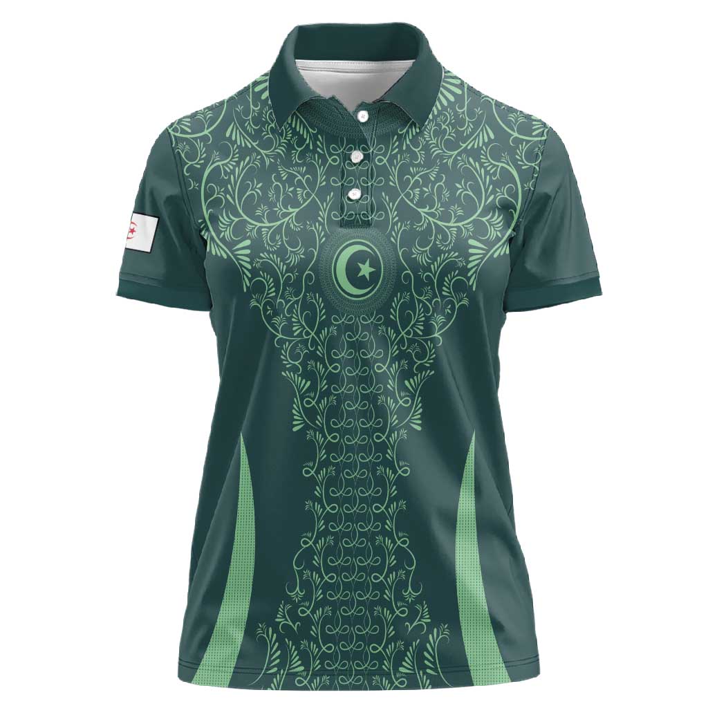 Algeria Football Custom Women Polo Shirt Go Greens Go - African Pride