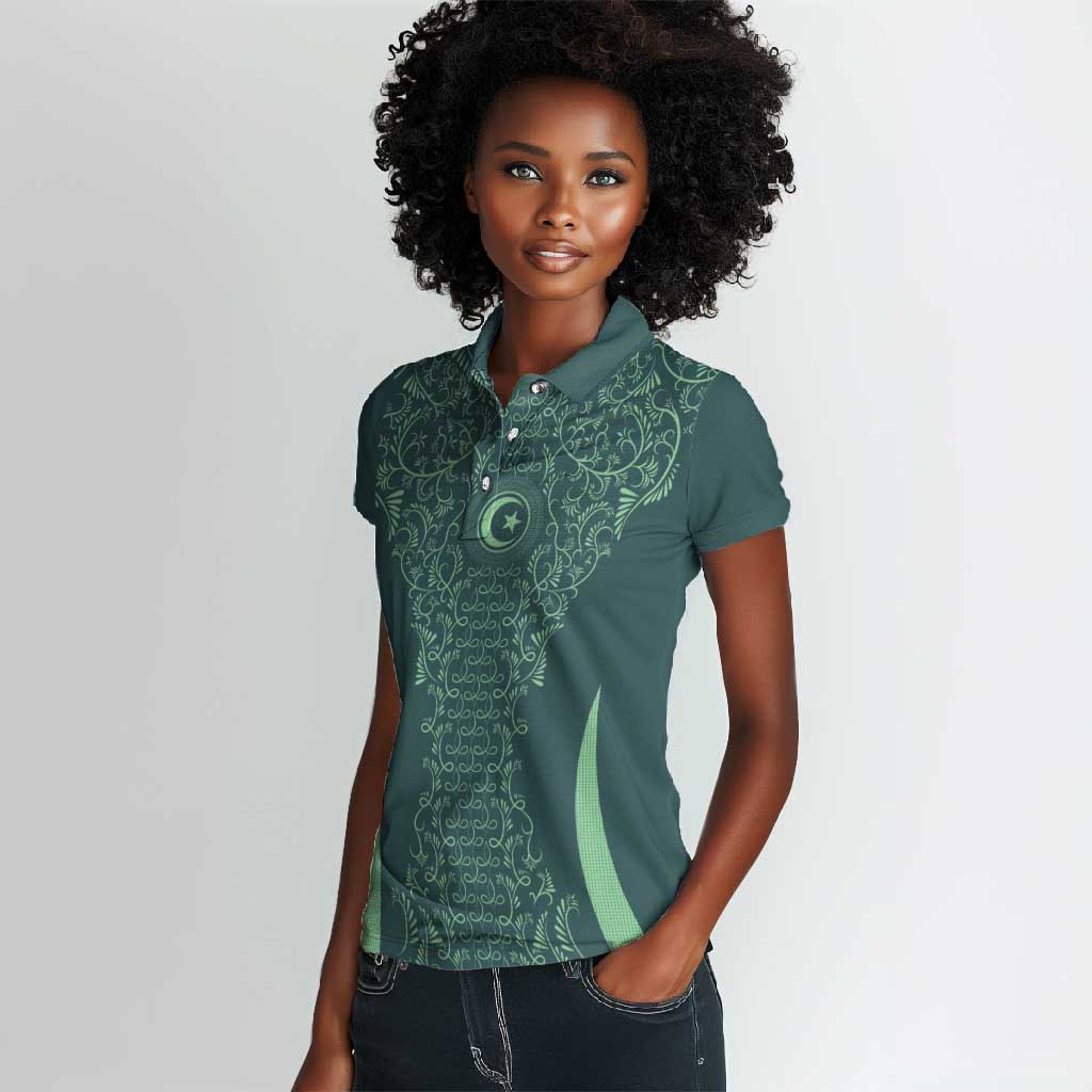 Algeria Football Custom Women Polo Shirt Go Greens Go - African Pride