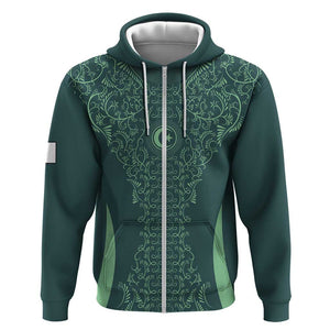 Algeria Football Custom Zip Hoodie Go Greens Go - African Pride