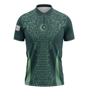 Custom Algeria Football Zipper Polo Shirt Come On Greens