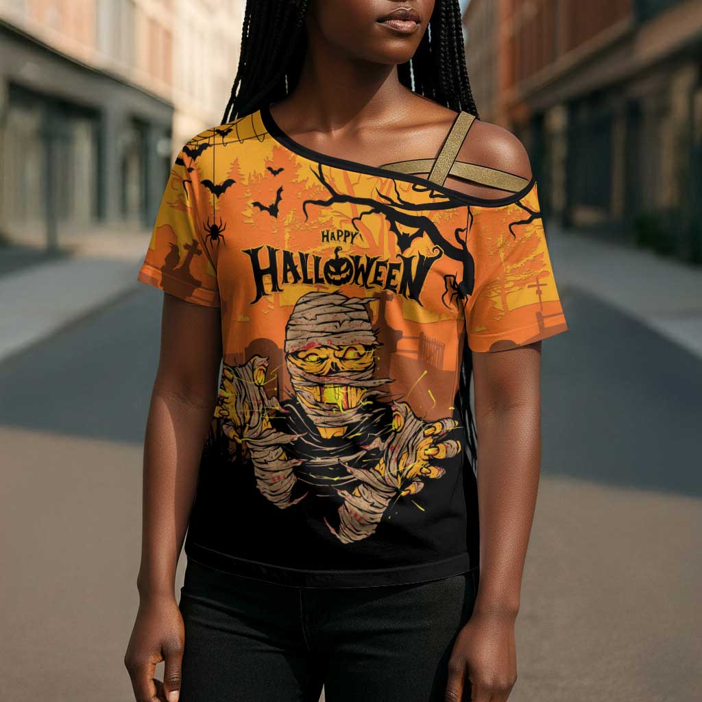 Personalized Halloween Egypt Mummy Cross Shoulder Shirt Trick or Treat