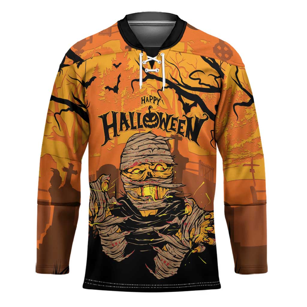Personalized Halloween Egypt Mummy Hockey Jersey Trick or Treat