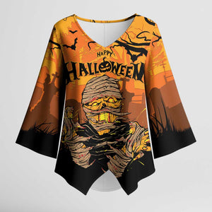 Personalized Halloween Egypt Mummy Kimono Sleeve Blouse Trick or Treat