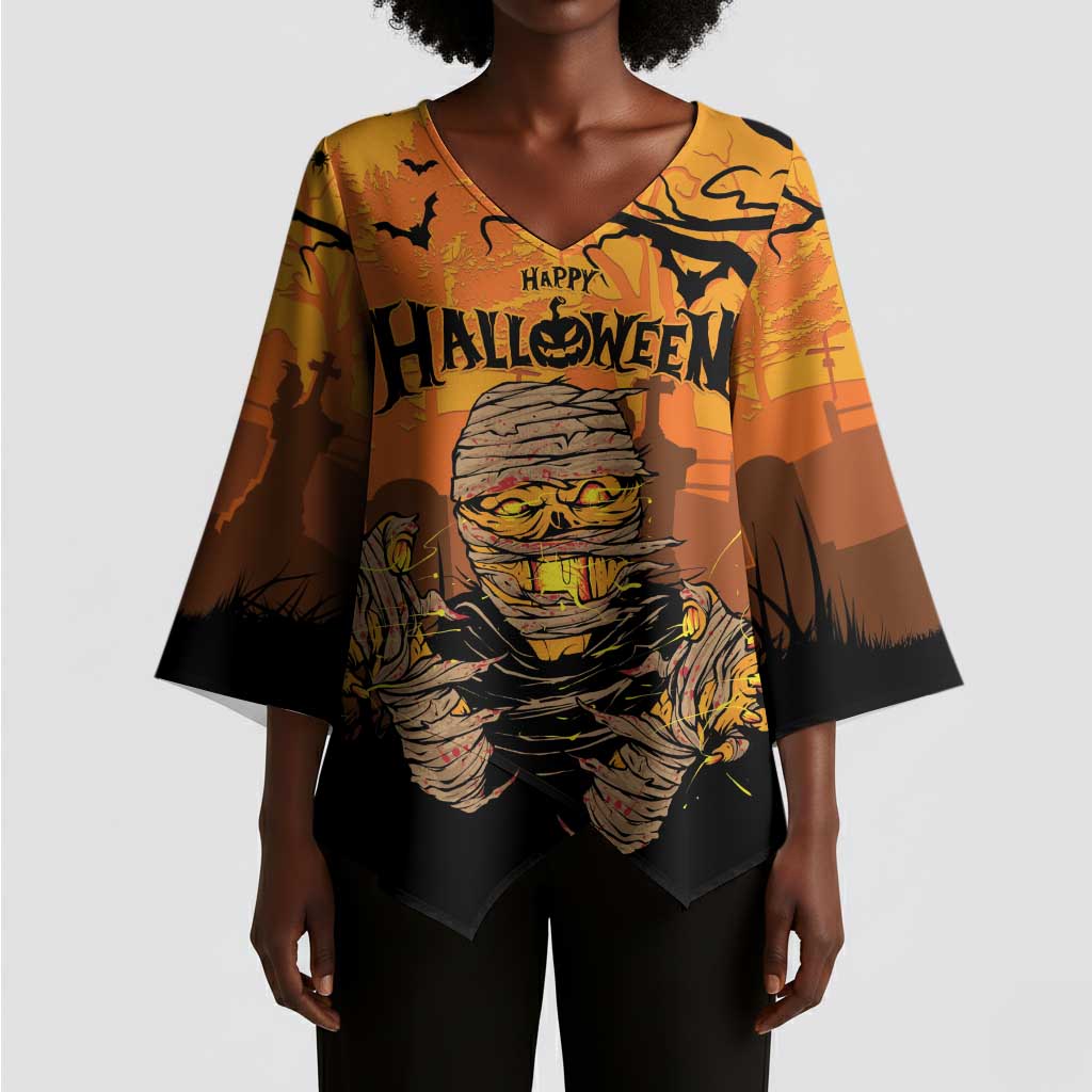 Personalized Halloween Egypt Mummy Kimono Sleeve Blouse Trick or Treat