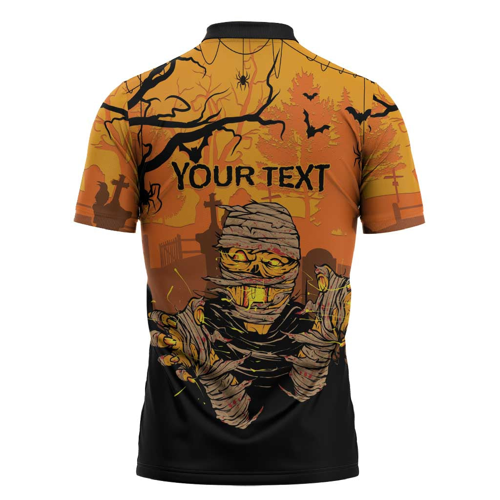 Personalized Halloween Egypt Mummy Zipper Polo Shirt Trick or Treat