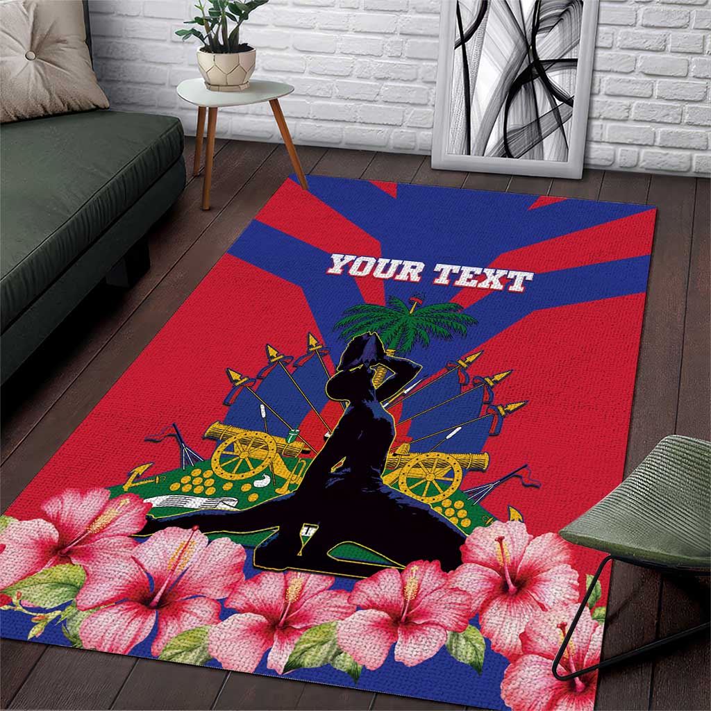 Personalised Happy Haiti Independence Day Area Rug Neg Marron - African Pride