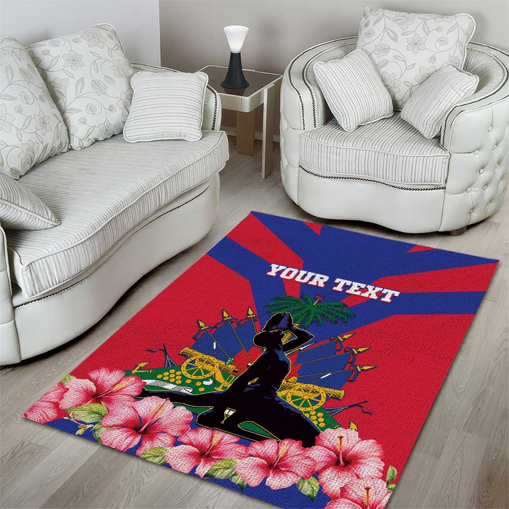 Personalised Happy Haiti Independence Day Area Rug Neg Marron - African Pride