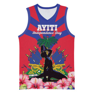 Personalised Happy Haiti Independence Day Basketball Jersey Neg Marron - African Pride