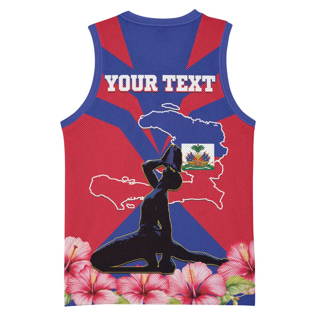 Personalised Happy Haiti Independence Day Basketball Jersey Neg Marron - African Pride