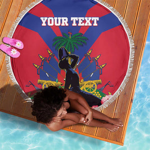 Personalised Happy Haiti Independence Day Beach Blanket Neg Marron - African Pride