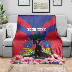 Personalised Happy Haiti Independence Day Blanket Neg Marron - African Pride