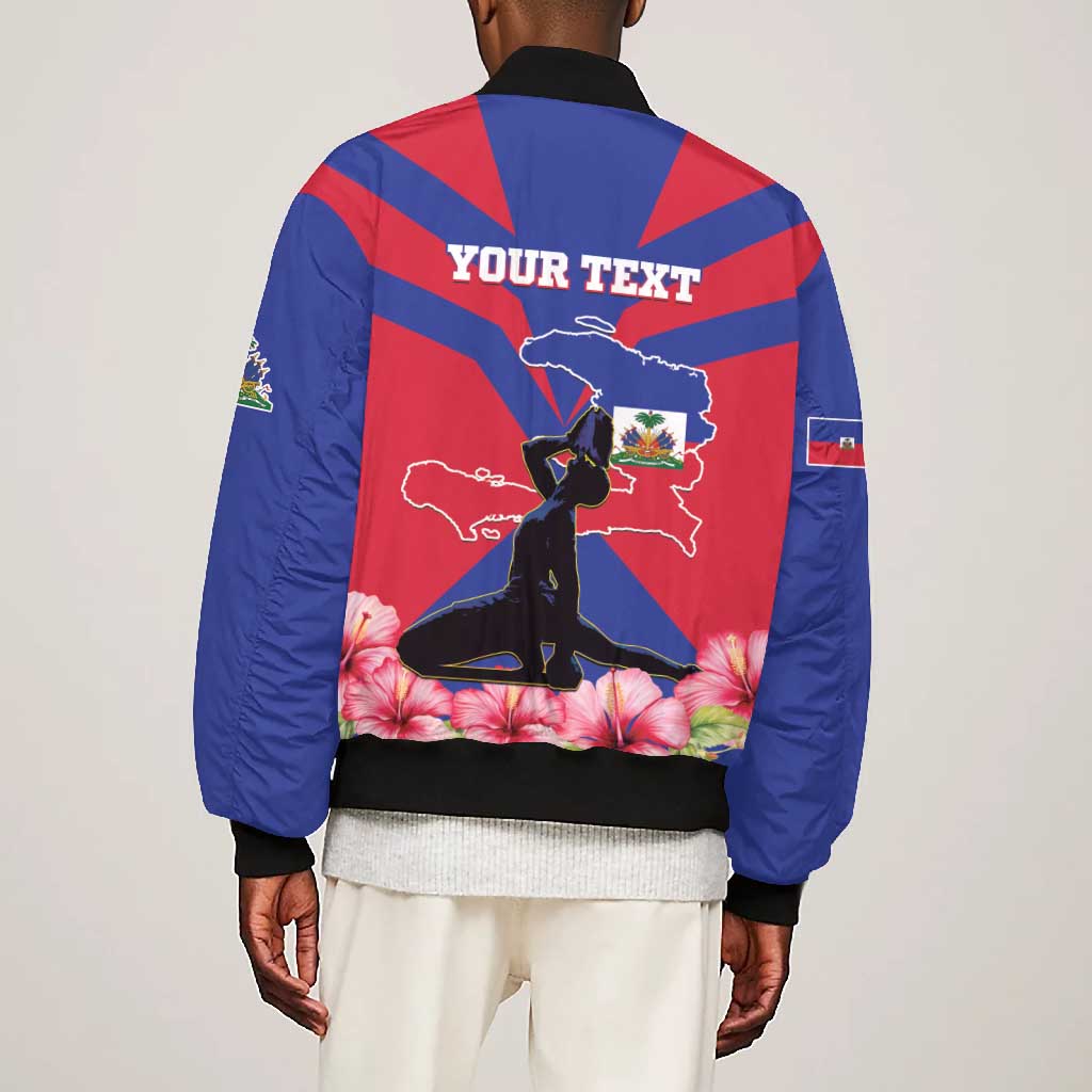 Personalised Happy Haiti Independence Day Bomber Jacket Neg Marron - African Pride