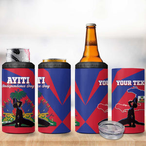 Personalised Happy Haiti Independence Day 4 in 1 Can Cooler Tumbler Neg Marron - African Pride