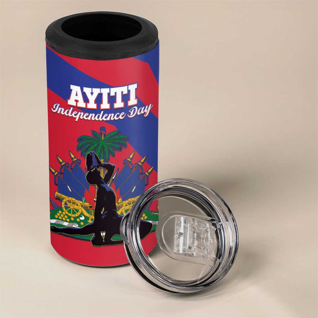Personalised Happy Haiti Independence Day 4 in 1 Can Cooler Tumbler Neg Marron - African Pride