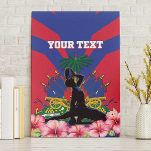 Personalised Happy Haiti Independence Day Canvas Wall Art Neg Marron - African Pride