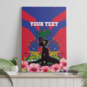 Personalised Happy Haiti Independence Day Canvas Wall Art Neg Marron - African Pride