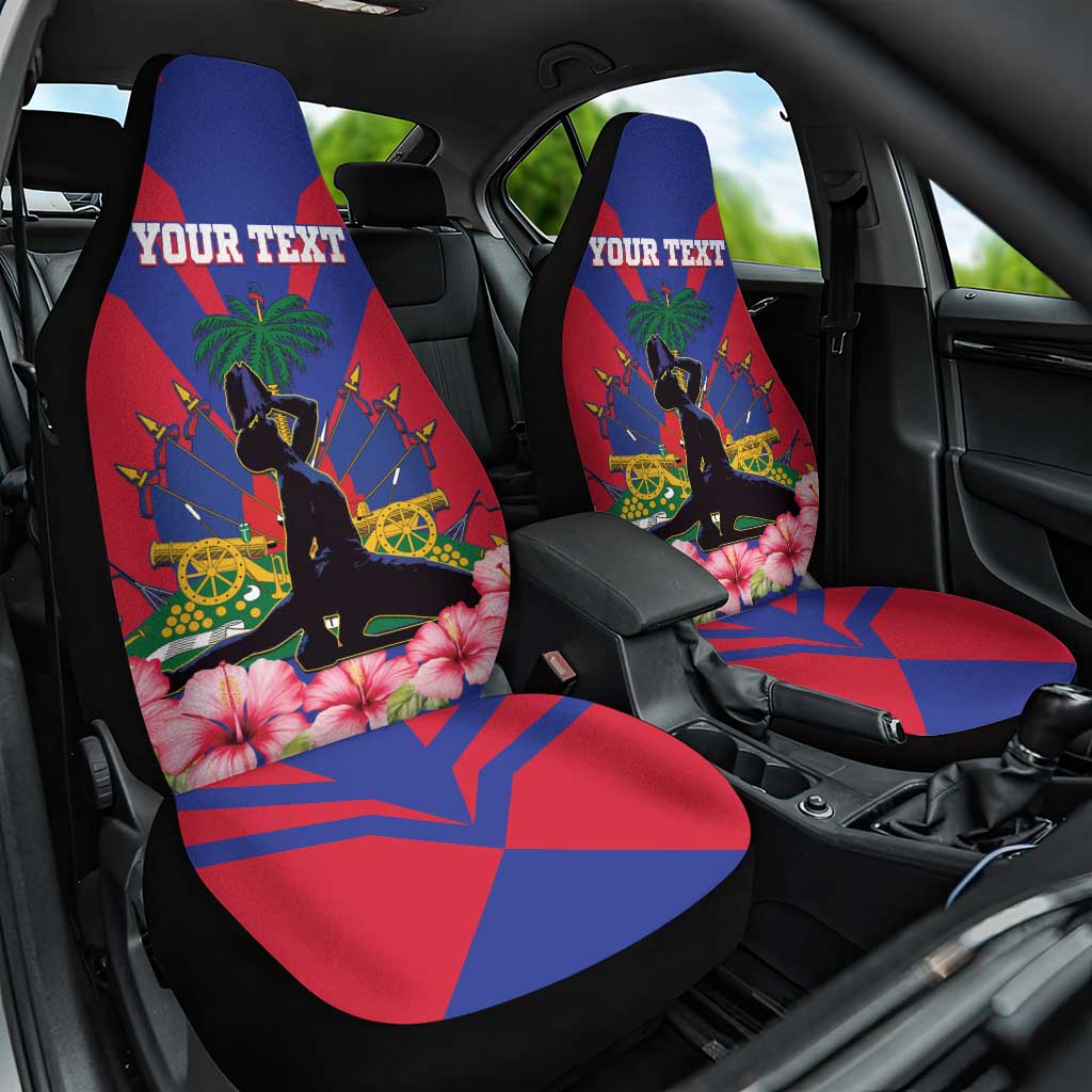 Personalised Happy Haiti Independence Day Car Seat Cover Neg Marron - African Pride
