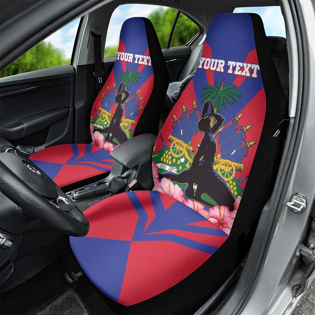 Personalised Happy Haiti Independence Day Car Seat Cover Neg Marron - African Pride
