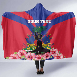 Personalised Happy Haiti Independence Day Hooded Blanket Neg Marron - African Pride