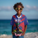 Personalised Happy Haiti Independence Day Kid Hawaiian Shirt Neg Marron - African Pride