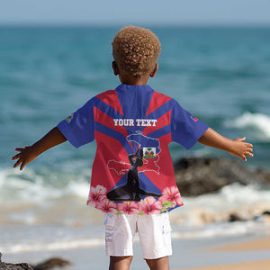 Personalised Happy Haiti Independence Day Kid Hawaiian Shirt Neg Marron - African Pride