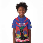 Personalised Happy Haiti Independence Day Kid Polo Shirt Neg Marron - African Pride