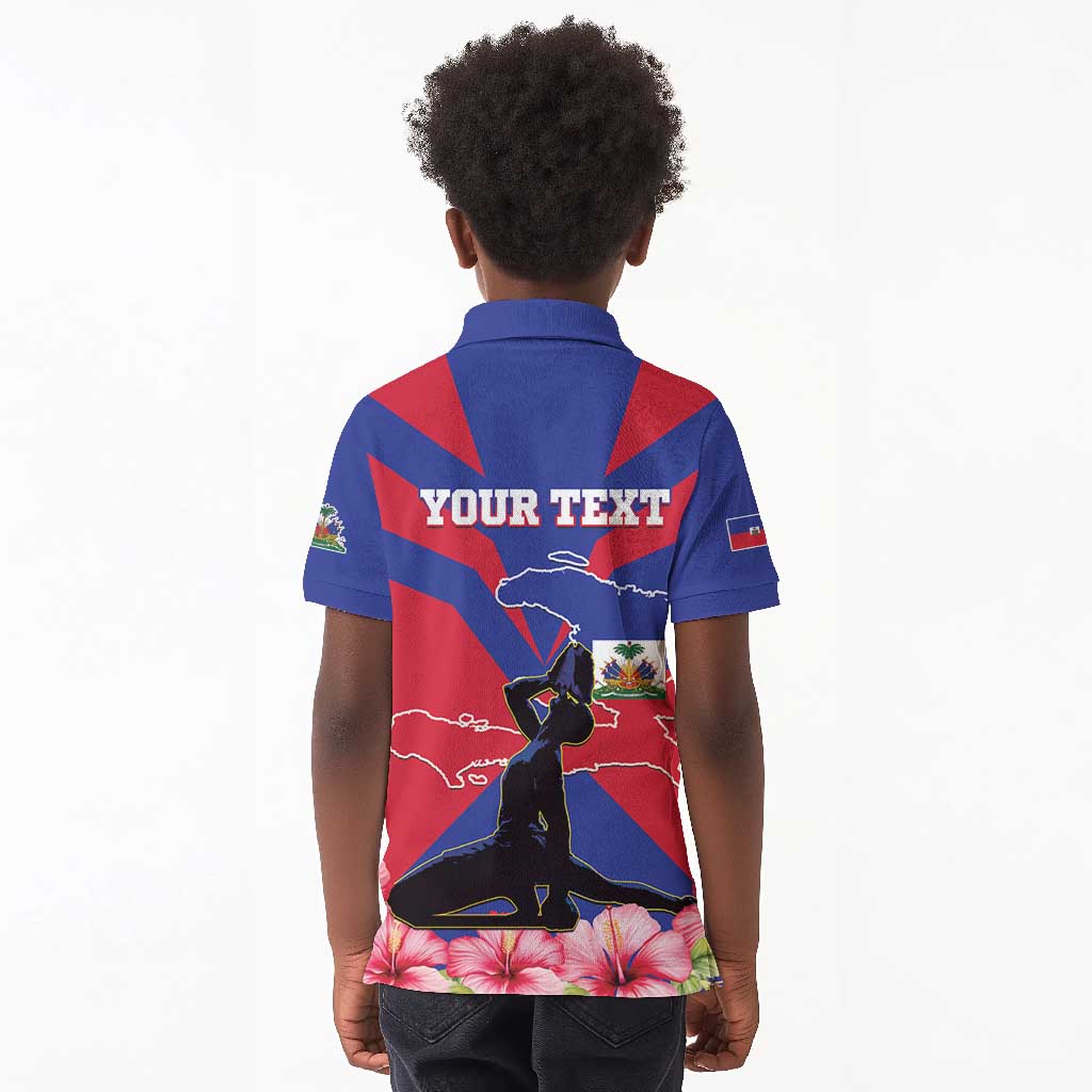 Personalised Happy Haiti Independence Day Kid Polo Shirt Neg Marron - African Pride