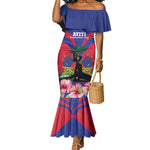 Personalised Happy Haiti Independence Day Mermaid Dress Neg Marron - African Pride