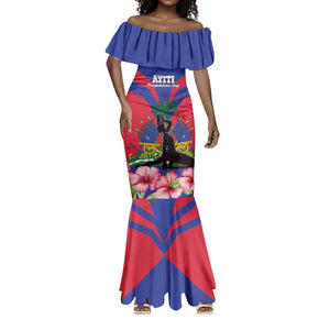 Personalised Happy Haiti Independence Day Mermaid Dress Neg Marron - African Pride