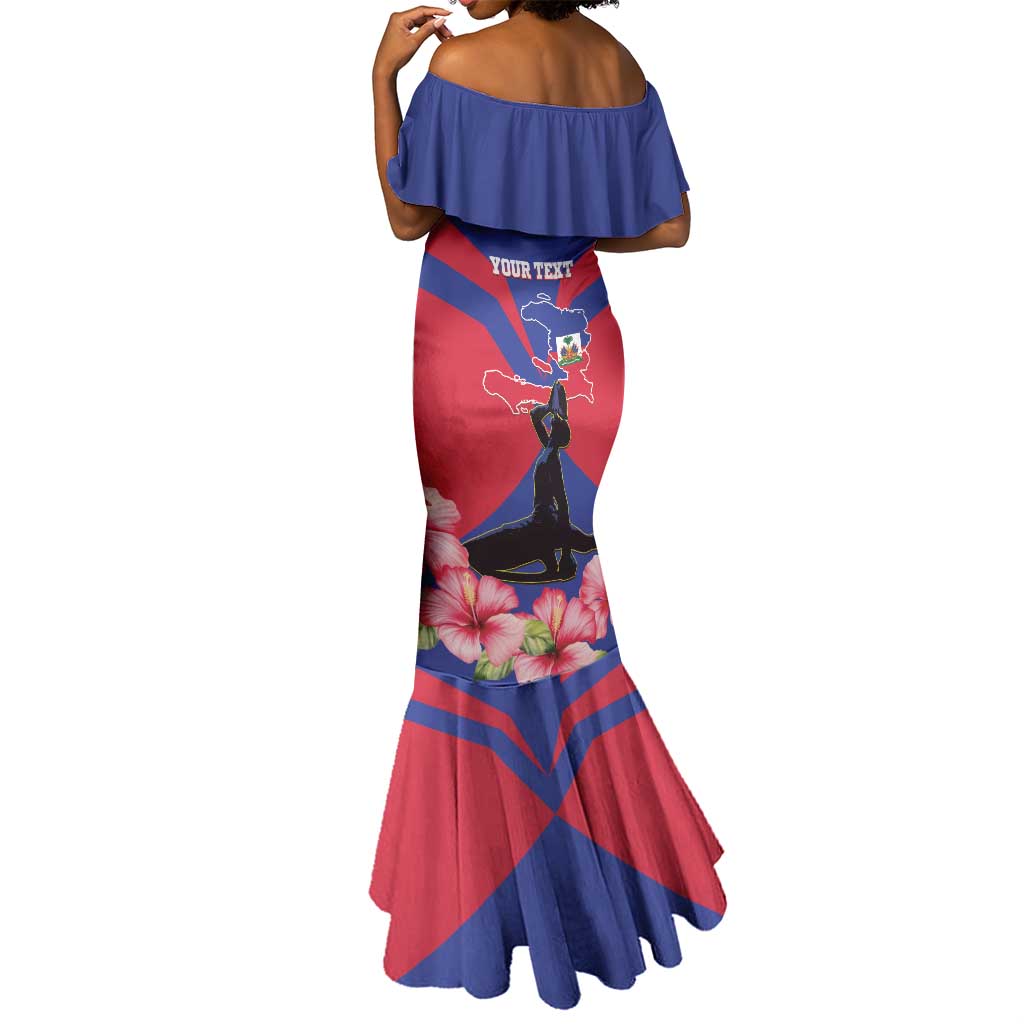 Personalised Happy Haiti Independence Day Mermaid Dress Neg Marron - African Pride