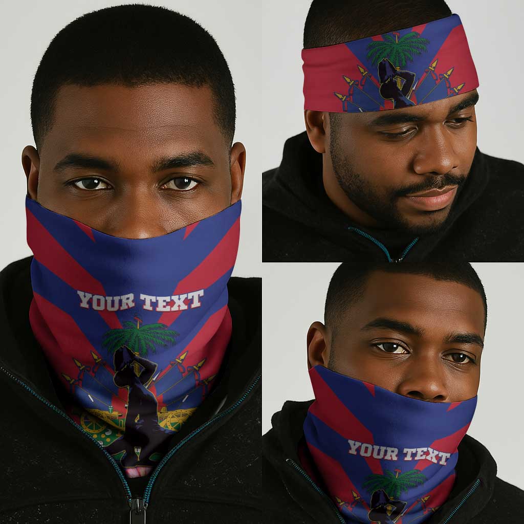 Personalised Happy Haiti Independence Day Neck Gaiter Neg Marron - African Pride