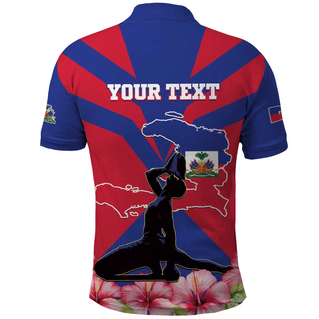 Personalised Happy Haiti Independence Day Polo Shirt Neg Marron - African Pride