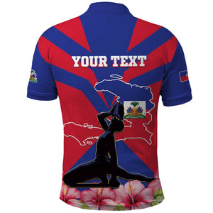 Personalised Happy Haiti Independence Day Polo Shirt Neg Marron - African Pride