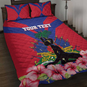 Personalised Happy Haiti Independence Day Quilt Bed Set Neg Marron - African Pride