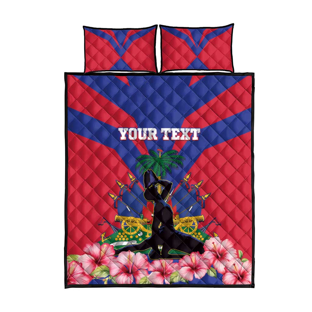 Personalised Happy Haiti Independence Day Quilt Bed Set Neg Marron - African Pride