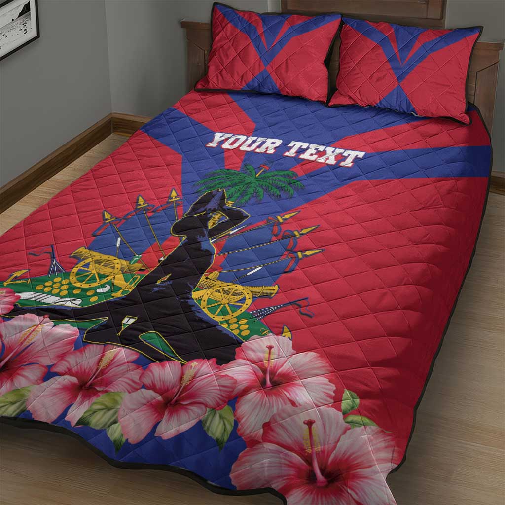 Personalised Happy Haiti Independence Day Quilt Bed Set Neg Marron - African Pride
