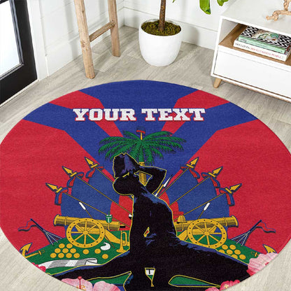 Personalised Happy Haiti Independence Day Round Carpet Neg Marron - African Pride