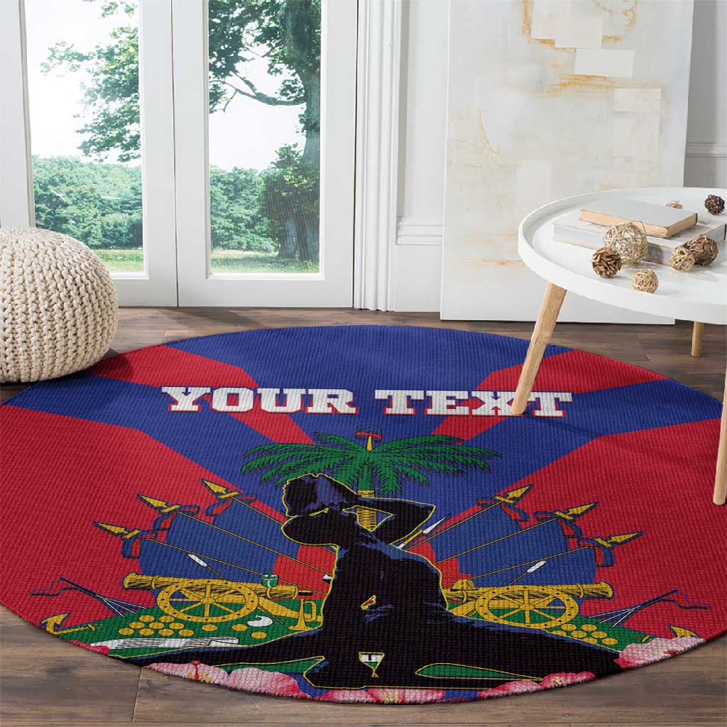 Personalised Happy Haiti Independence Day Round Carpet Neg Marron - African Pride